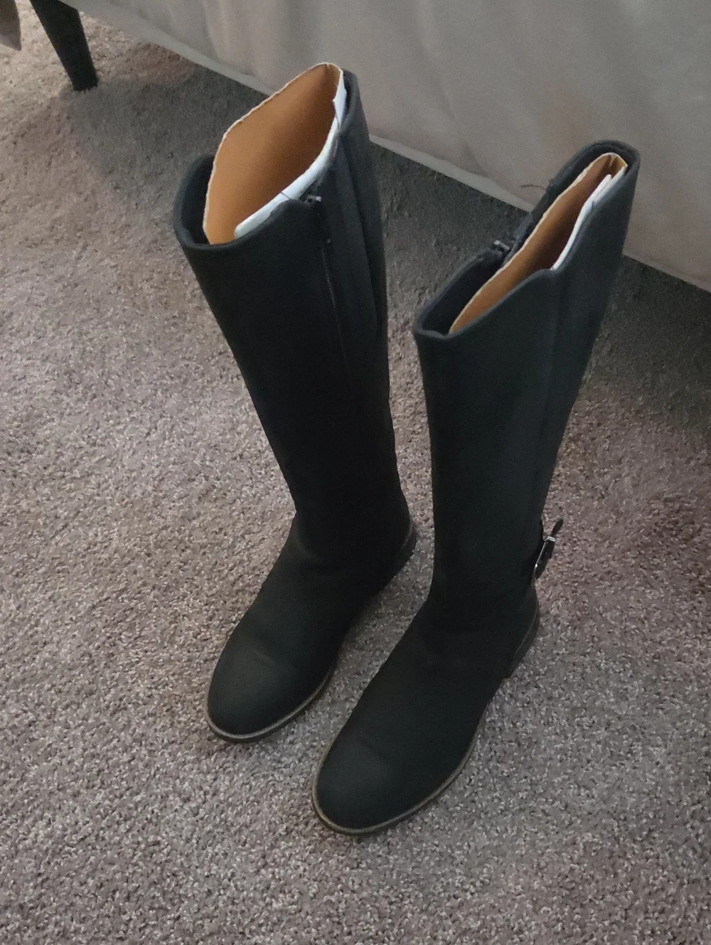 Clarks Black Knee-High Buckle Riding Boots - Women